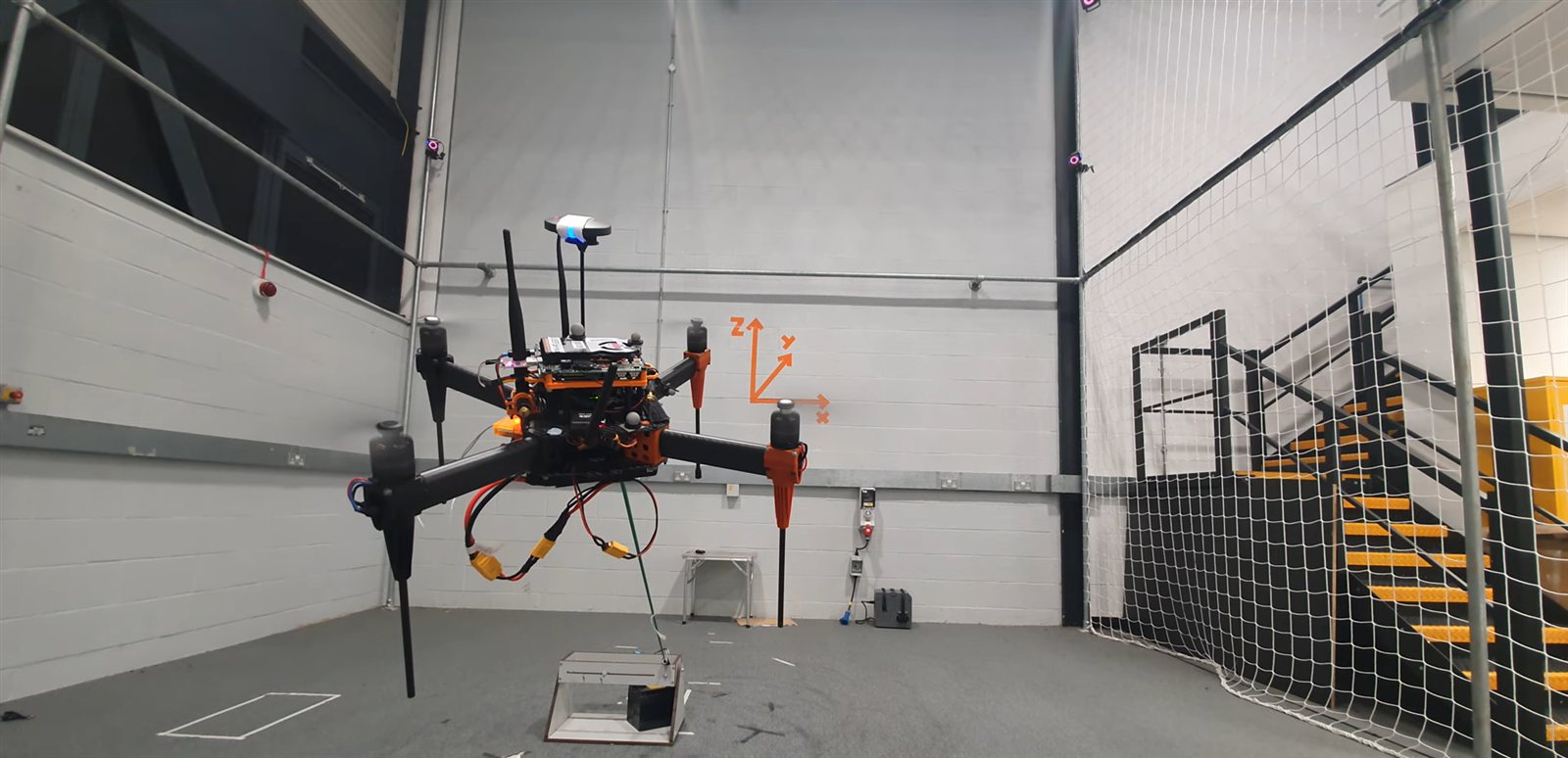 Quadrotor in the indoor flight arena